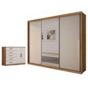 Ver imagem 1 de Guarda Roupa Casal Palazzo com Espelho e Cômoda Seul Cumaru 25 Fendi - Novo Horizonte
