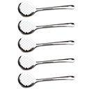 Ver imagem 1 de Kit 5 Escumadeiras Grandes Fritura Aço Inox Espumadeira para Pastel Batata Frita Arroz