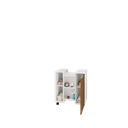 Ver imagem 4 de Gabinete para Banheiro Pequim Branco/ Ripado C/ Rodízios - Bela Móveis