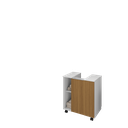 Ver imagem 3 de Gabinete para Banheiro Pequim Branco/ Ripado C/ Rodízios - Bela Móveis