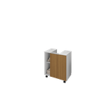 Ver imagem 3 de Gabinete para Banheiro Pequim Branco/ Ripado C/ Rodízios - Bela Móveis
