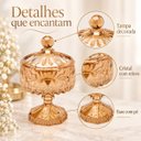 Ver imagem 3 de Baleiro Potiche Decorativo Louise de Cristal Âmbar com Tampa e Pé 23cm