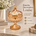 Ver imagem 2 de Baleiro Potiche Decorativo Louise de Cristal Âmbar com Tampa e Pé 23cm