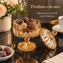 Ver imagem 5 de Baleiro Potiche Decorativo Louise de Cristal Âmbar com Tampa e Pé 23cm