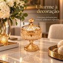 Ver imagem 6 de Baleiro Potiche Decorativo Louise de Cristal Âmbar com Tampa e Pé 23cm