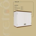 Ver imagem 2 de Aéreo Retrô 2p Off White-nogueira Armário de Cozinha