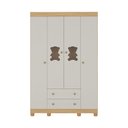 Ver imagem 6 de Guarda-roupa Infantil 122cm com Vidro 4 Portas e 2 Gavetas Fofura Multimóveis Mp4483 Madeirado/off
