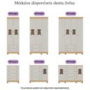 Ver imagem 5 de Guarda-roupa Infantil 122cm com Vidro 4 Portas e 2 Gavetas Fofura Multimóveis Mp4483 Madeirado/off