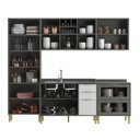 Ver imagem 3 de Cozinha Compacta Domus 10 Portas 5 Gavetas com Vidro Silver/branco - Hecol Móveis