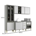 Ver imagem 4 de Cozinha Compacta Domus 10 Portas 5 Gavetas com Vidro Silver/branco - Hecol Móveis