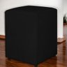 Puff Quadrado Decorativo Suede Preto - 1