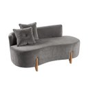 Ver imagem 7 de Kit Decorativo Sofá Curvo Orgânico + 01 Puff e Poltrona Luna Veludo Cinza - Montanaris Decor