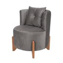 Ver mais imagens de Kit Decorativo Sofá Curvo Orgânico + 01 Puff e Poltrona Luna Veludo Cinza - Montanaris Decor