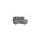 Ver imagem 2 de Kit Decorativo Sofá Curvo Orgânico + 01 Puff e Poltrona Luna Veludo Cinza - Montanaris Decor
