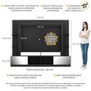 Ver imagem 6 de Estante Com Suporte Tv 65" Portas C/ Espelho Oslo Multimóveis V3382 Preta Preto