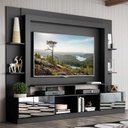 Ver imagem 7 de Estante Com Suporte Tv 65" Portas C/ Espelho Oslo Multimóveis V3382 Preta Preto