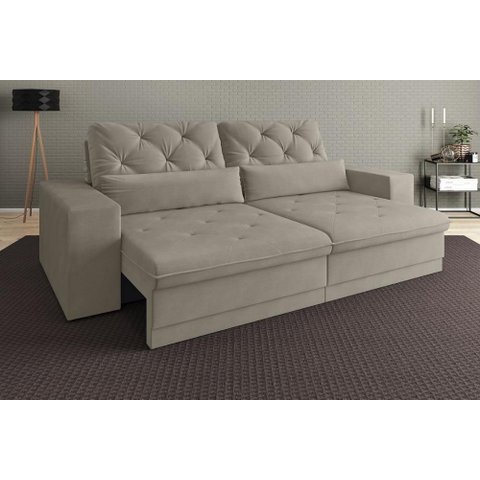 Sofá 5 Lugares Net Royale Assento Retrátil e Reclinável 2,50m (L) - Netsofas - Areia