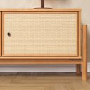 Ver imagem 2 de Rack Retrô TV 75 Rattan 185 cm 4 Nichos para Vinil Madeira Freijó Mona Idimex