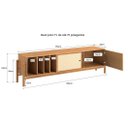 Ver imagem 4 de Rack Retrô TV 75 Rattan 185 cm 4 Nichos para Vinil Madeira Freijó Mona Idimex
