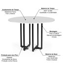 Ver imagem 3 de Mesa de Jantar 4 Lugares 90cm Redonda Industrial Dommus Branca - Straub Web