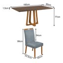 Ver imagem 4 de Mesa Jantar Julia 1,6m Freijó Pés Cerejeira 6 Cadeiras Heloísa Almofadada - Cinza Linho