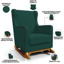 Ver imagem 4 de Poltrona de Amamentação com Balanço Mavie L02 Bouclê Verde - Lyam Decor