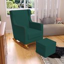 Ver imagem 2 de Poltrona de Amamentação com Balanço Mavie L02 Bouclê Verde - Lyam Decor