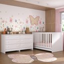 Ver imagem 2 de Berço 3 em 1 para Colchão 130 X 60cm com Cômoda Doce de Leite Multimóveis Mp4297