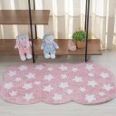 Ver imagem 2 de Tapete Quarto Infantil 60x100cm Rosa Estrela