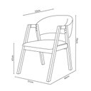 Ver imagem 3 de Kit com 2 Cadeiras Leticia Madeira Maciça Estofada para Mesa de Jantar Veludo Chumbo 109