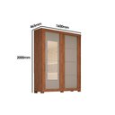 Ver imagem 2 de Guarda Roupas 2 Portas de Correr e 2 Gavetas C/ Espelho Helena Flex Nature/nature ou Off White - Acp