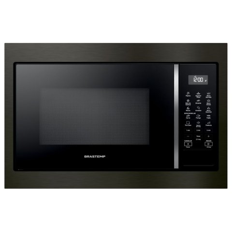 Microondas Brastemp de Embutir 32l Eclipse com 18 Receitas Pré-programadas Preto 110v Bm146apana