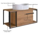 Ver imagem 4 de Gabinete para Banheiro Suspenso Industrial com Cuba Berlin Branca Mel