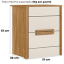 Ver imagem 3 de Mesa de Cabeceira Dhara 2 Gavetas 51 Cm Freijo Off White Moval Freijo Off White