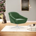 Ver imagem 2 de Kit 02 Poltronas Giratória Giovana Suede Base Cromada - D’Rossi - Verde