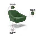 Ver imagem 7 de Kit 02 Poltronas Giratória Giovana Suede Base Cromada - D’Rossi - Verde