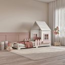 Ver imagem 1 de Cama Infantil Montessoriana Solteiro Mariana Branco/Limonada Rosa