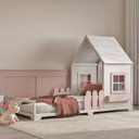 Ver imagem 4 de Cama Infantil Montessoriana Solteiro Mariana Branco/Limonada Rosa