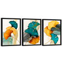 Ver imagem 3 de Quadro Decorativo Floral Azul Verde e Dourado
