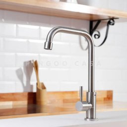 Torneira para cozinha em Aço Escovado Tinguá Pingoo.casa - Prata - 2