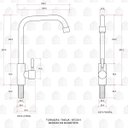 Ver imagem 6 de Torneira para cozinha em Aço Escovado Tinguá Pingoo.casa - Prata