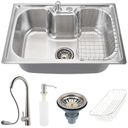 Ver imagem 1 de Cuba para Cozinha com Acessórios Carajás e Torneira para Cozinha Gourmet em Aço Escovado Apurema