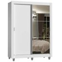 Ver imagem 2 de Guarda-Roupa Solteiro Madesa Dallas Plus 2 Portas de Correr com Espelho 4 Gavetas com Pés Branco Cor