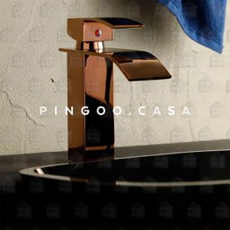Torneira para banheiro cascata Misturador Monocomando Baixa Paraná Pingoo.casa - Dourado rose - 2