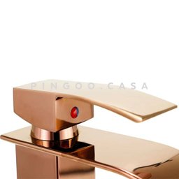 Torneira para banheiro cascata Misturador Monocomando Baixa Paraná Pingoo.casa - Dourado rose - 3