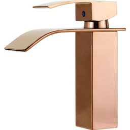 Torneira para banheiro cascata Misturador Monocomando Baixa Paraná Pingoo.casa - Dourado rose - 1