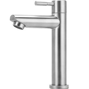 Torneira Para Banheiro em Aço inox Escovado Baixa Amazonas Pingoo.casa - Prata