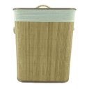 Ver imagem 2 de Cesto De Roupa Em Bambu Retangular Cor Palha 50x40x30cm - Marrom amarelado