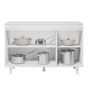 Ver imagem 3 de Balcão Buffet Gabinete de Cozinha Lux 120cm 100% Mdf com Tampo 03 Portas Branco - Desk Design