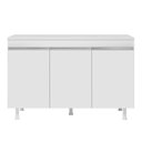 Ver imagem 1 de Balcão Buffet Gabinete de Cozinha Lux 120cm 100% Mdf com Tampo 03 Portas Branco - Desk Design
